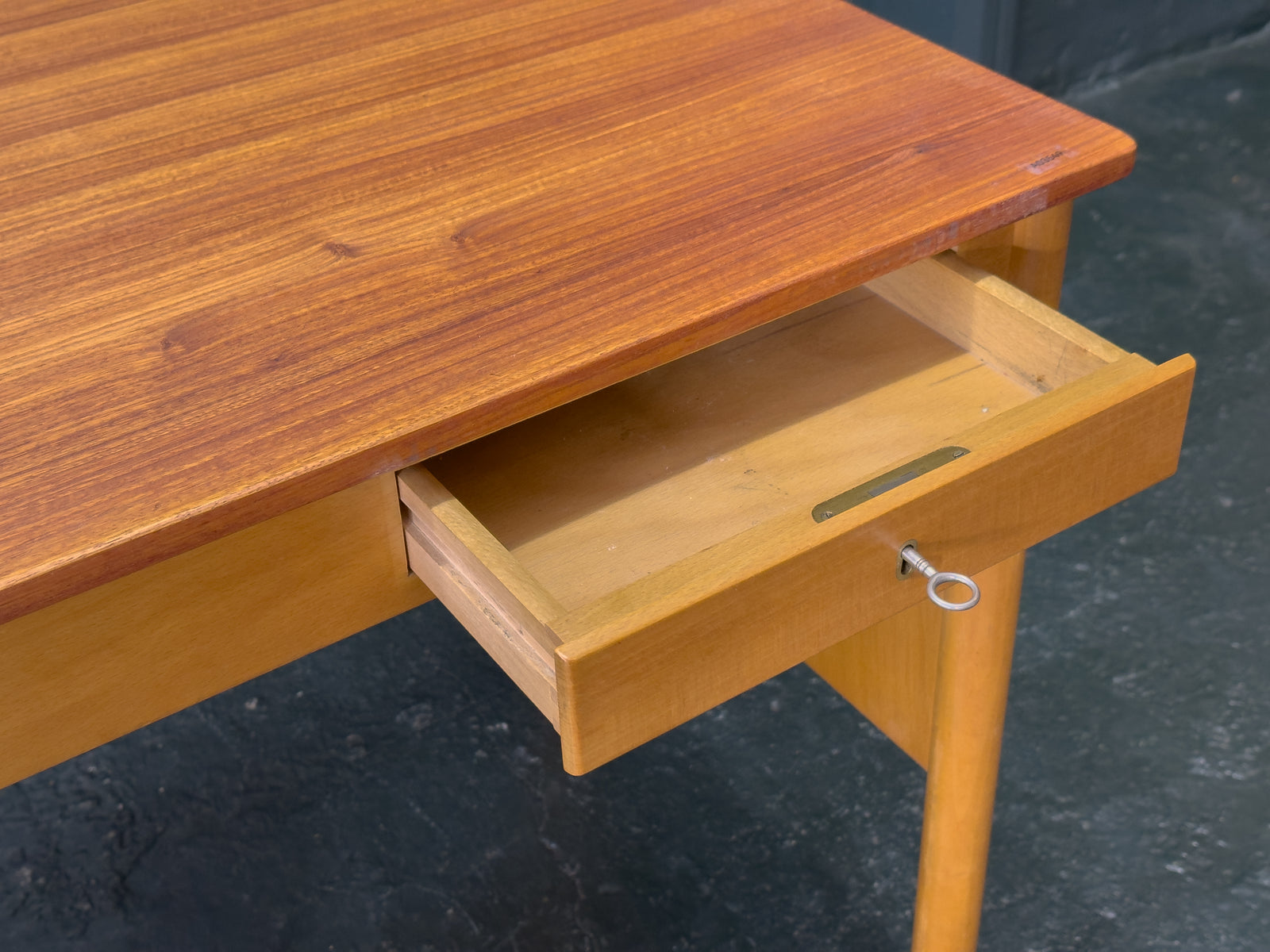 Beech and Teak Desk