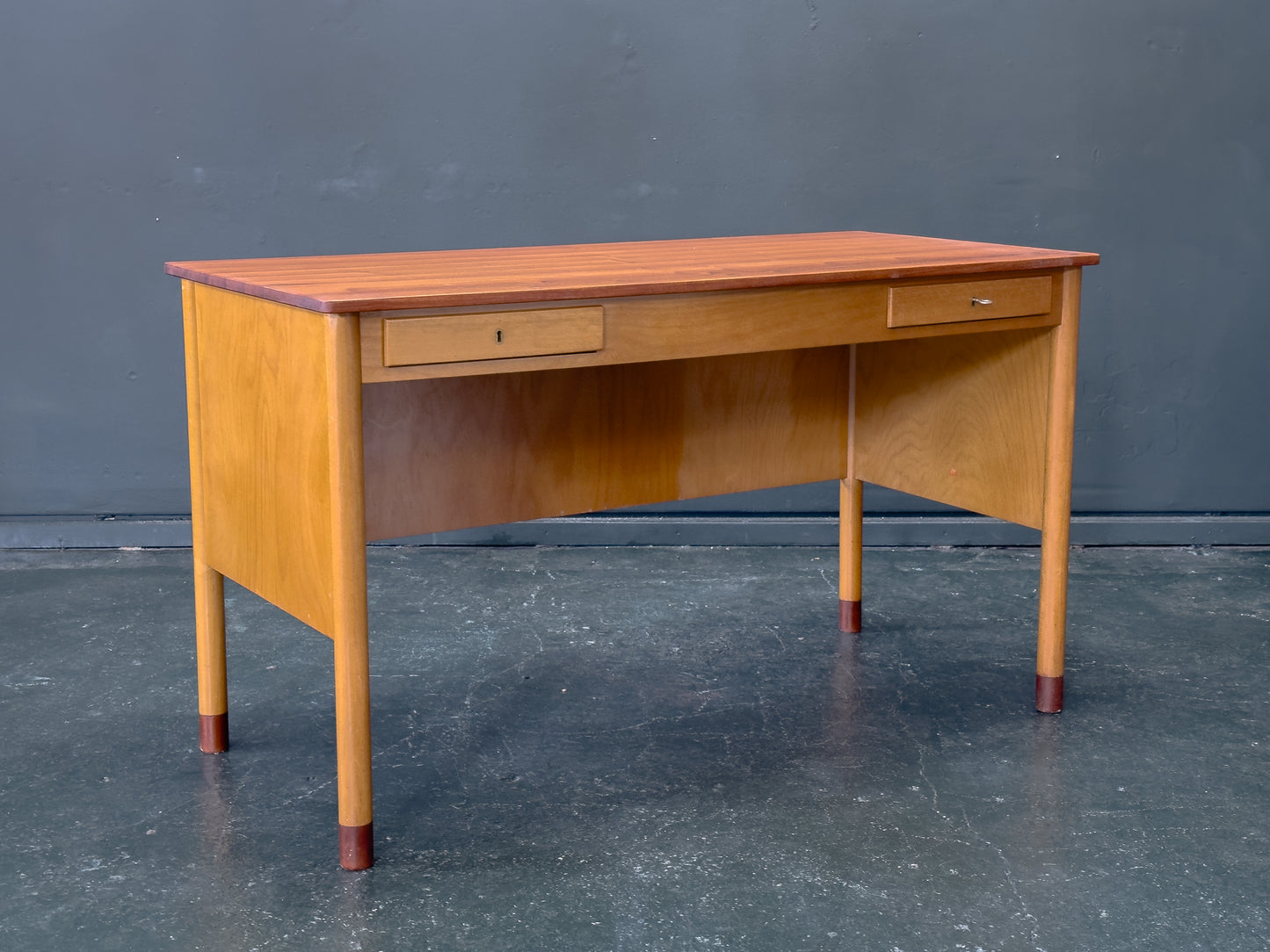 Beech and Teak Desk