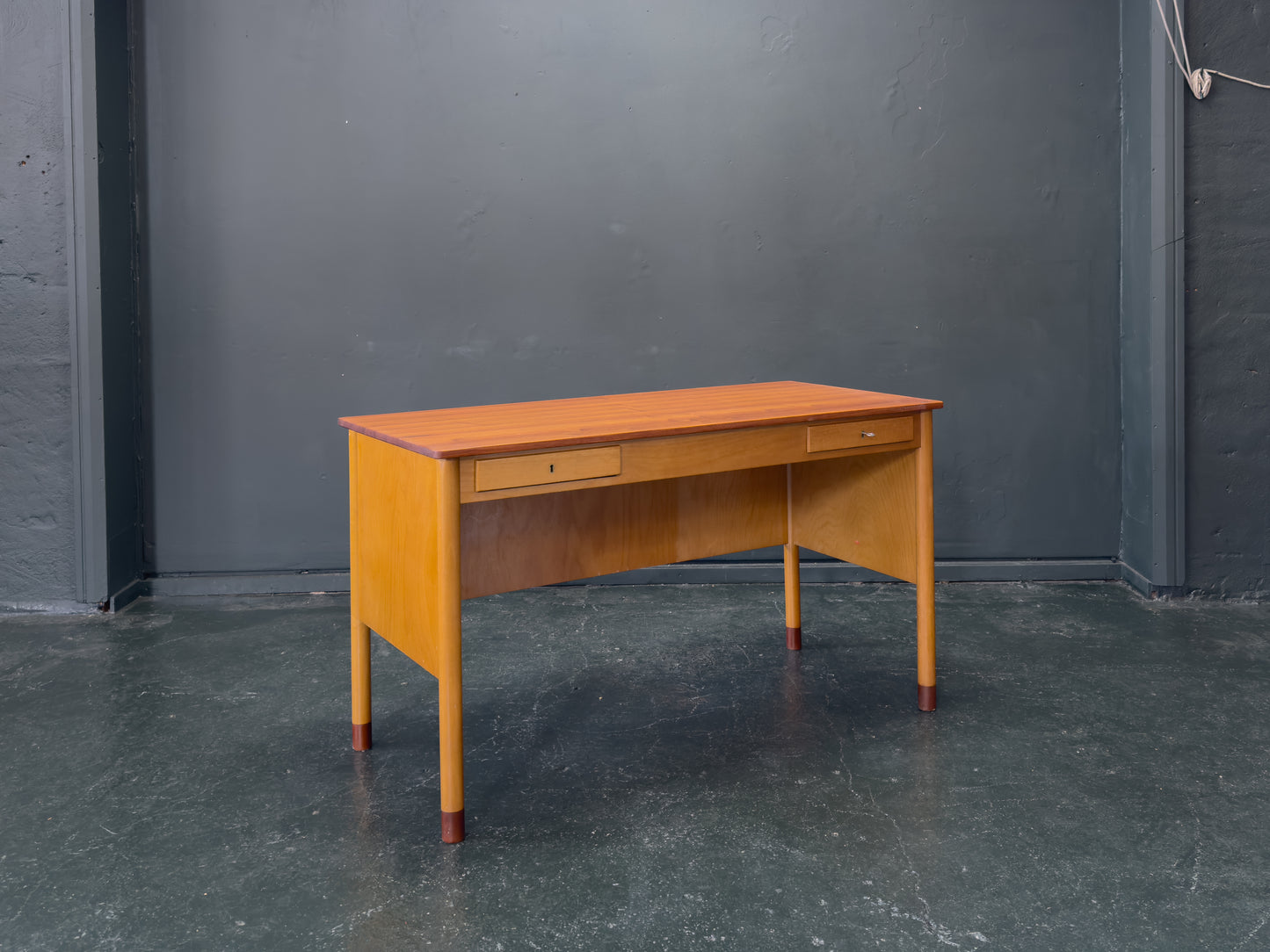 Beech and Teak Desk