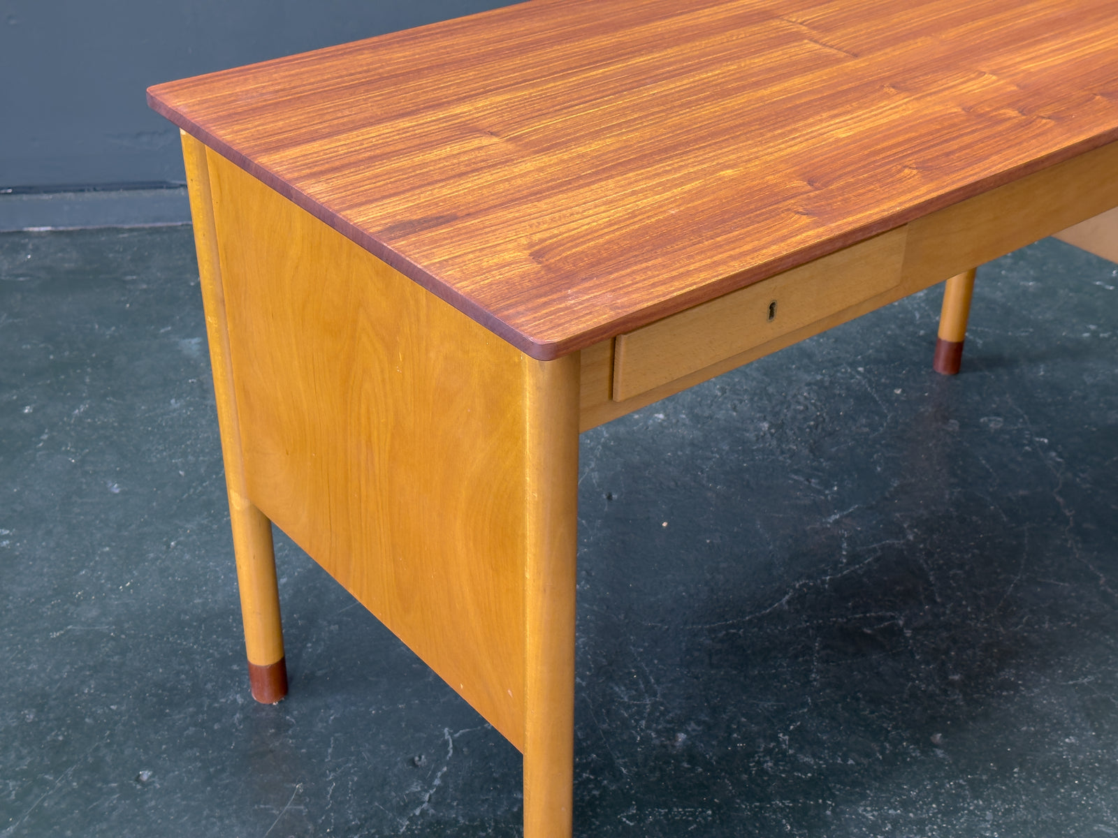Beech and Teak Desk