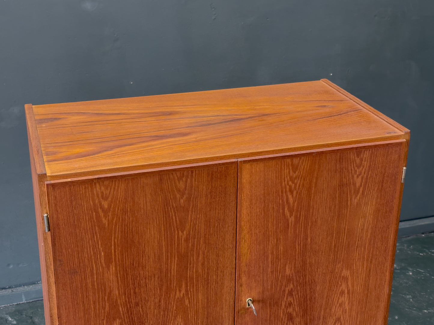 Tall Teak Cabinet with Drawers