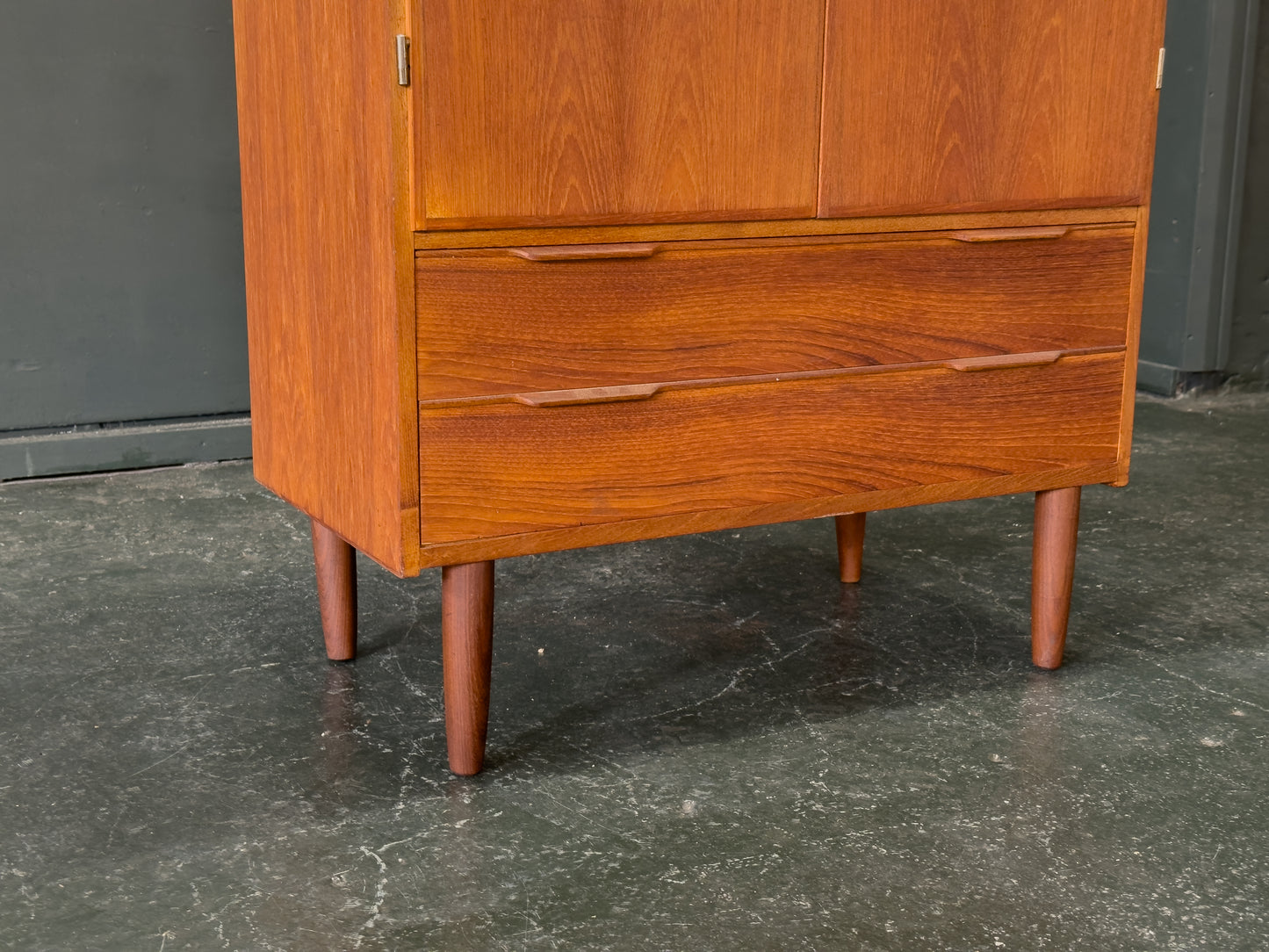 Tall Teak Cabinet with Drawers
