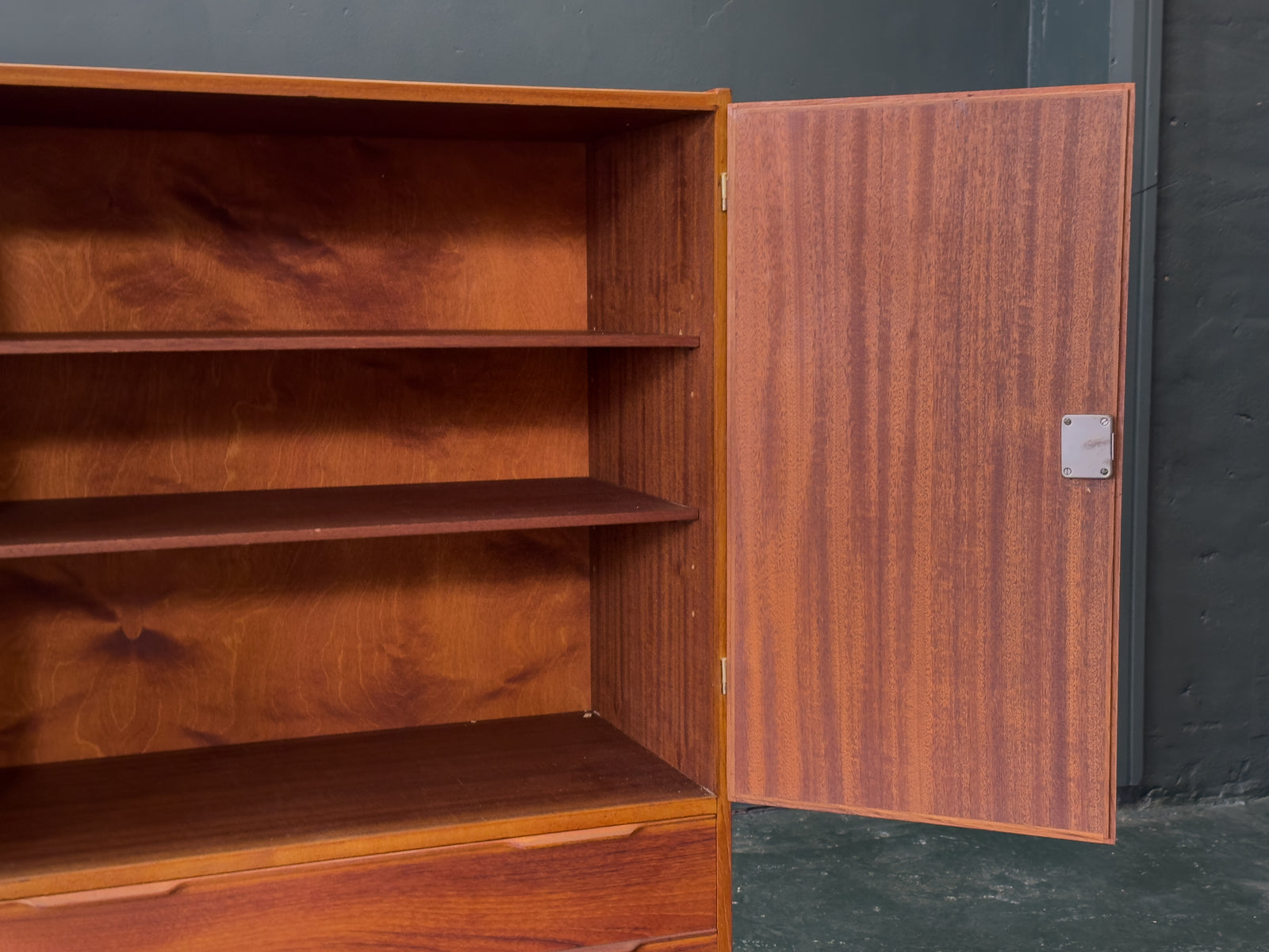 Tall Teak Cabinet with Drawers