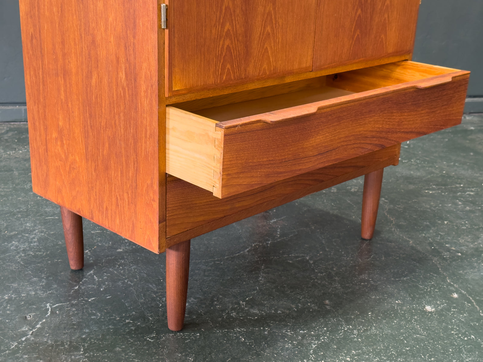 Tall Teak Cabinet with Drawers