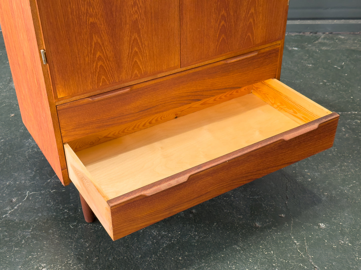 Tall Teak Cabinet with Drawers