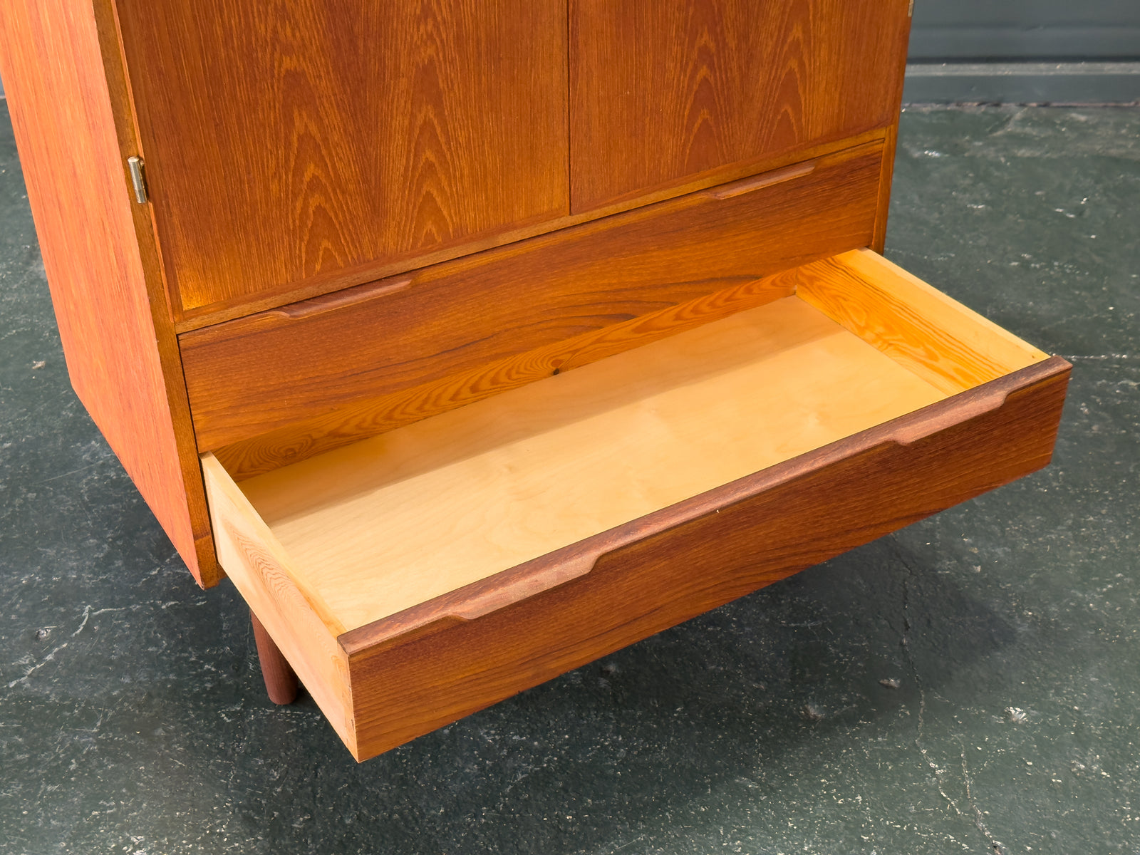 Tall Teak Cabinet with Drawers