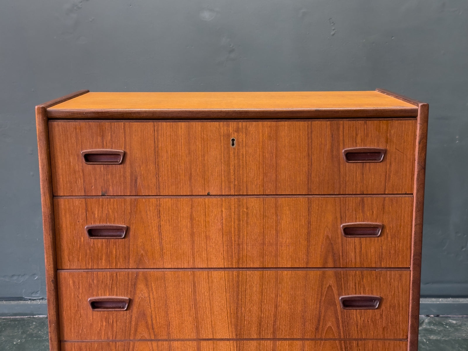 Teak Chest of Drawers with Oak Legs