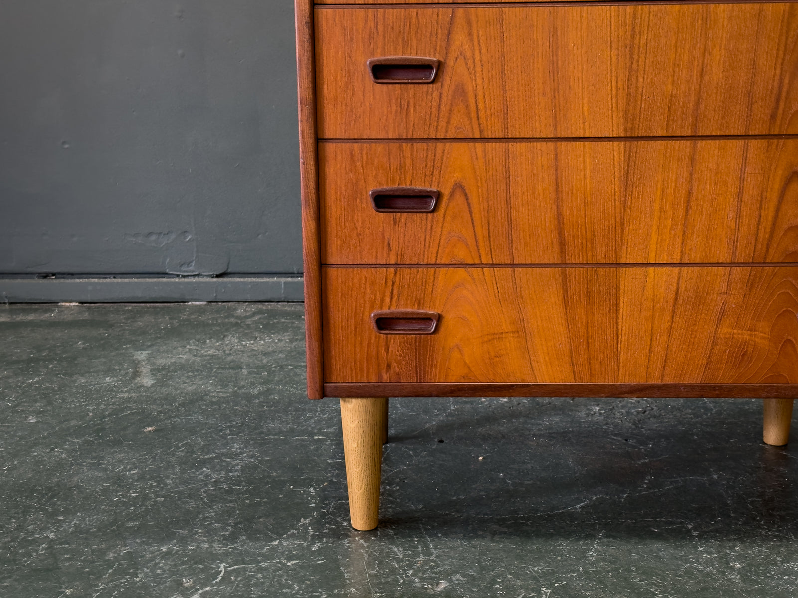 Teak Chest of Drawers with Oak Legs