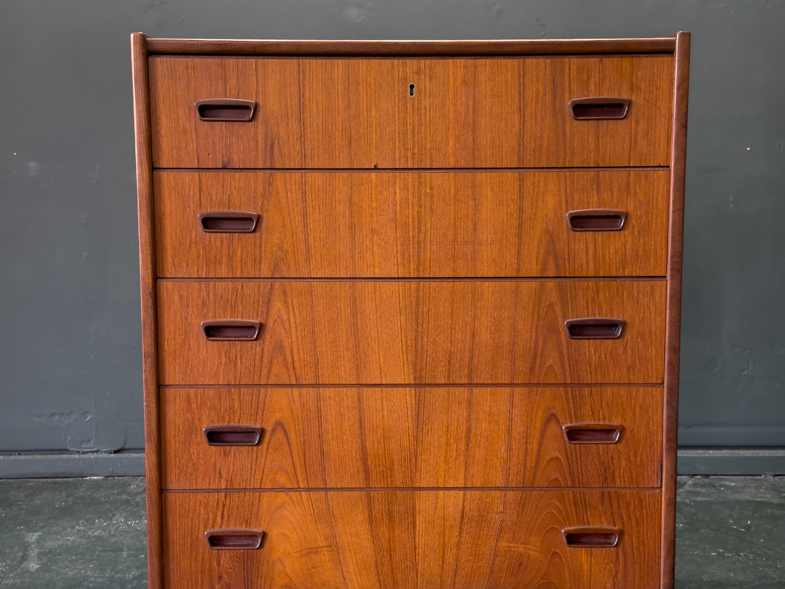 Teak Chest of Drawers with Oak Legs