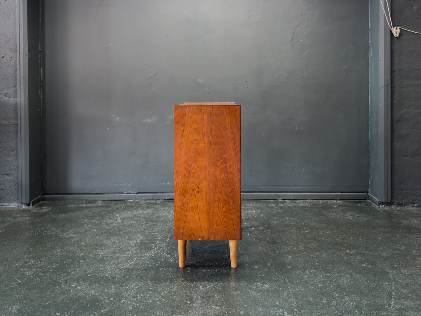Teak Chest of Drawers with Oak Legs