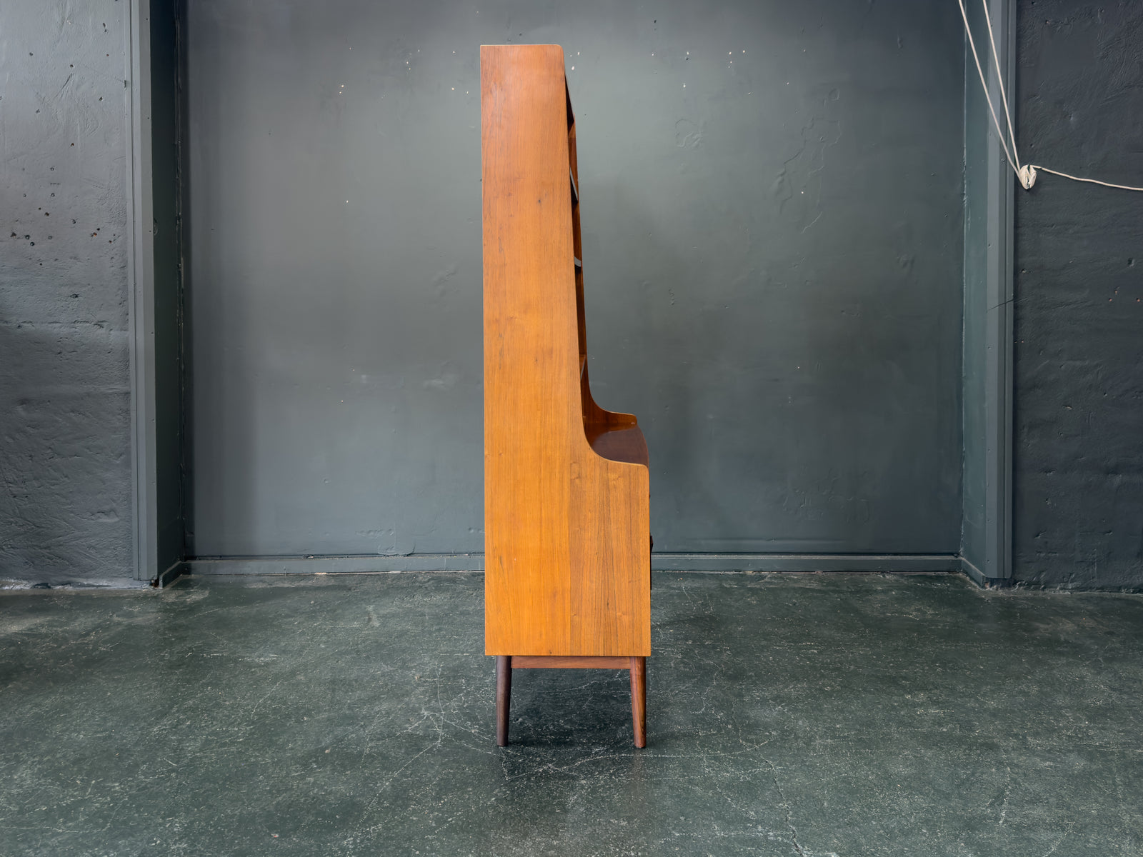 Rosewood Bureau with Tambour and Shelves by Johannes Sorth for Bornholm