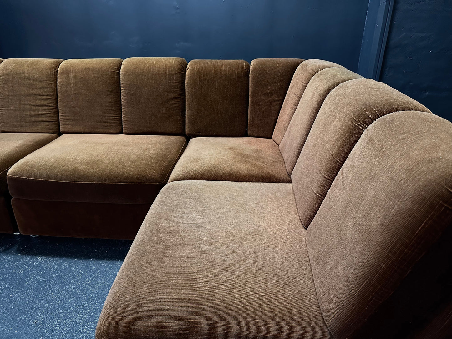 Brown Velvet Modular Sofa