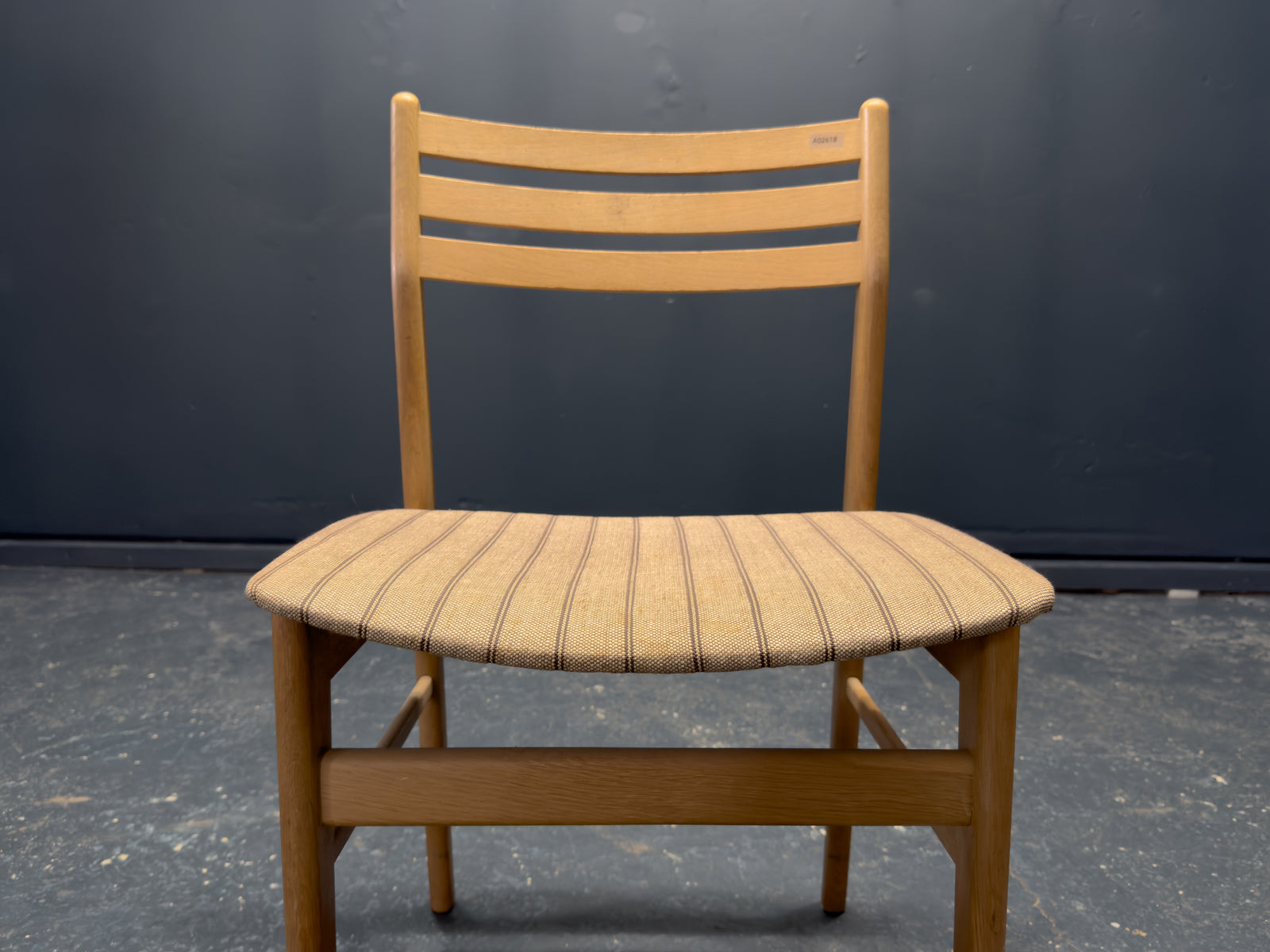 Set of 4 Oak Upholstered Dining Chairs