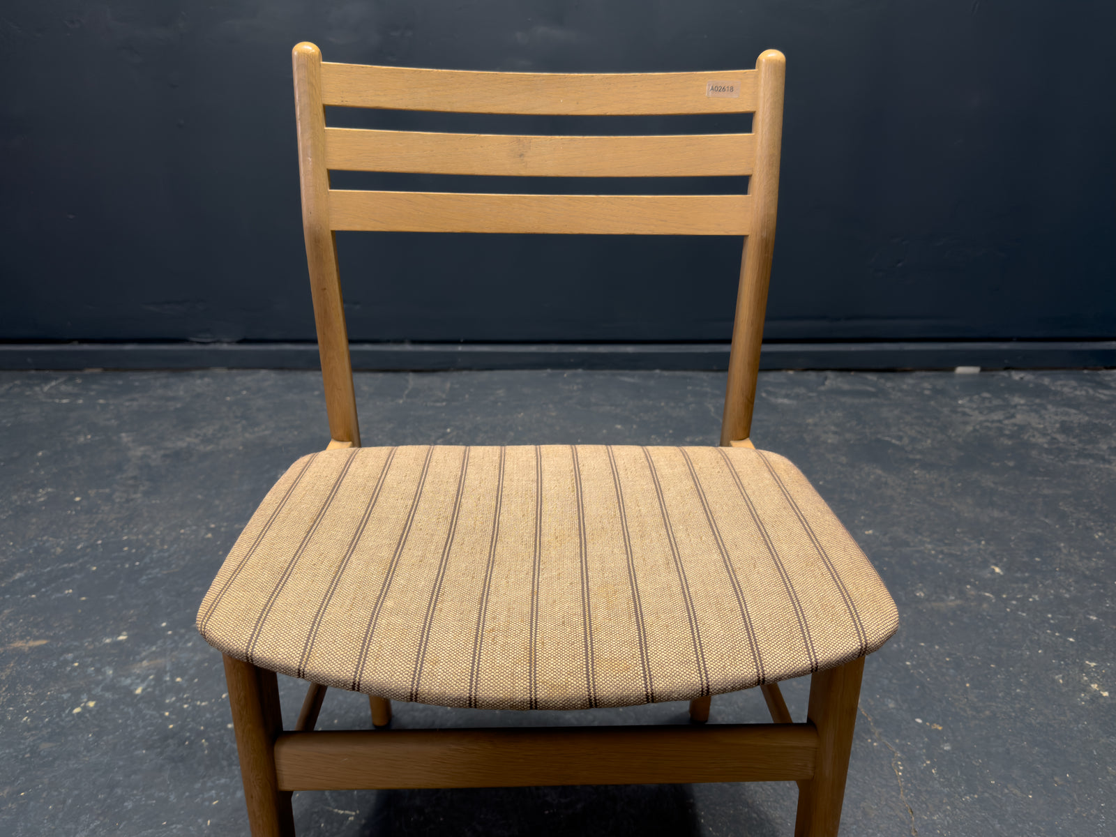Set of 4 Oak Upholstered Dining Chairs