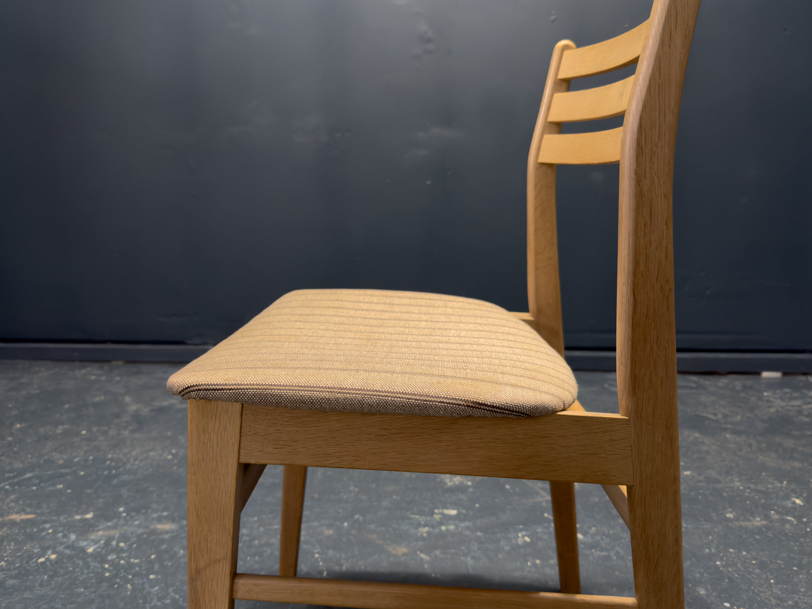 Set of 4 Oak Upholstered Dining Chairs