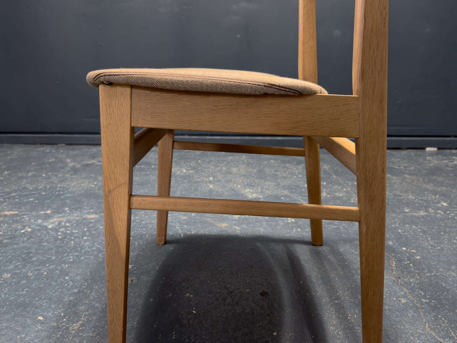 Set of 4 Oak Upholstered Dining Chairs