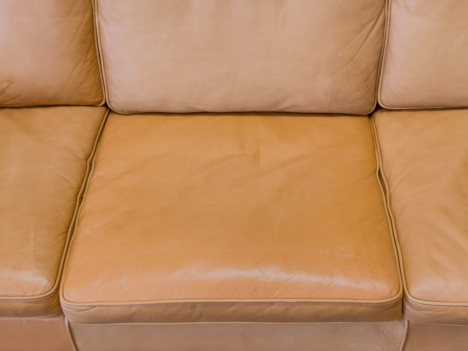 Tan Leather 3 Seater Sofa
