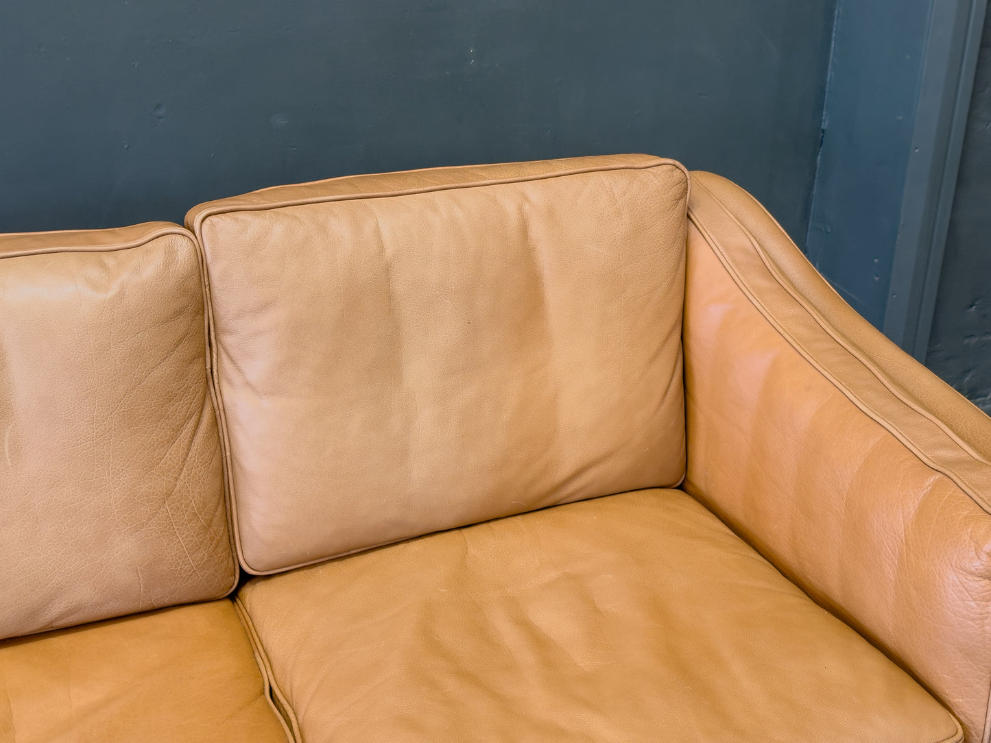 Tan Leather 3 Seater Sofa