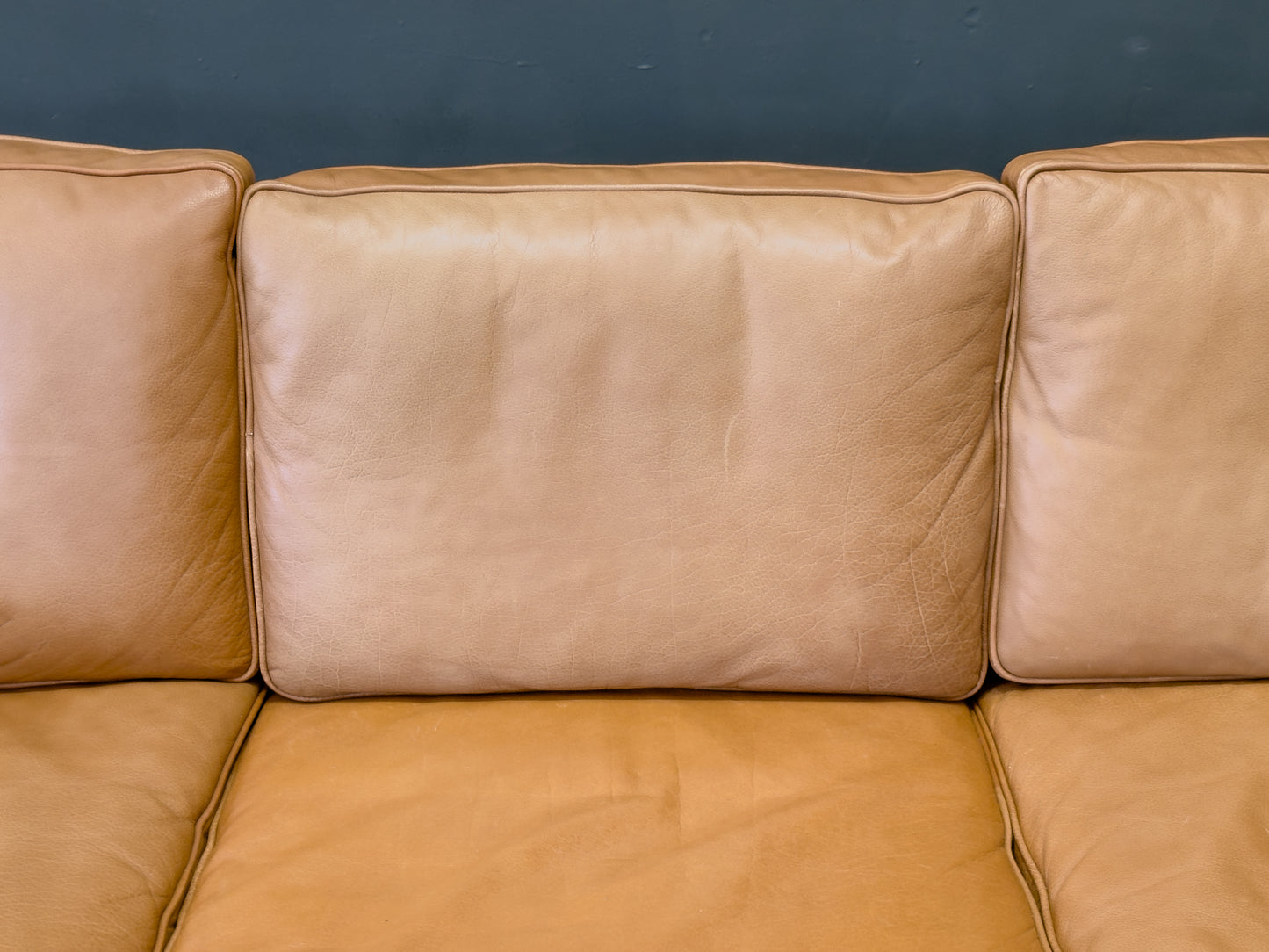 Tan Leather 3 Seater Sofa