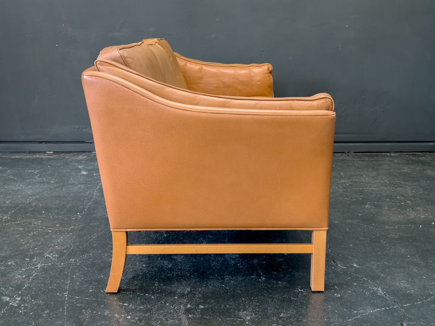 Tan Leather 3 Seater Sofa