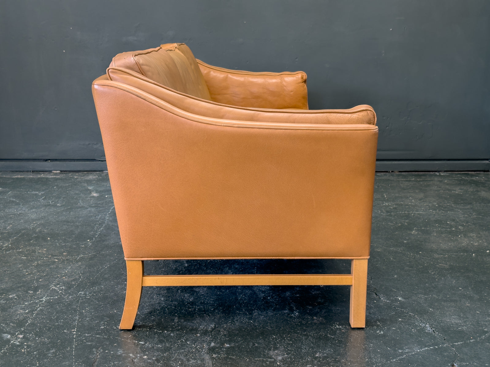 Tan Leather 3 Seater Sofa