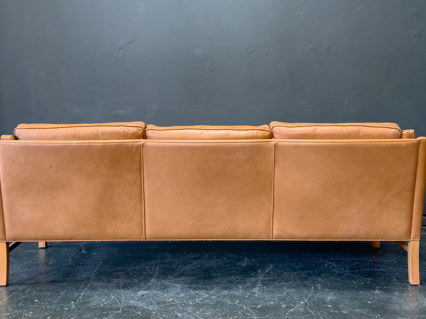 Tan Leather 3 Seater Sofa