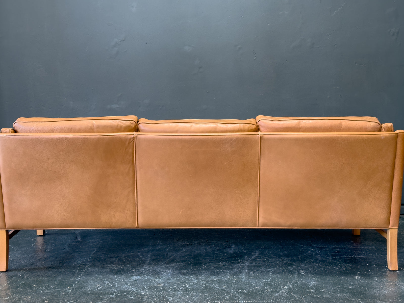 Tan Leather 3 Seater Sofa