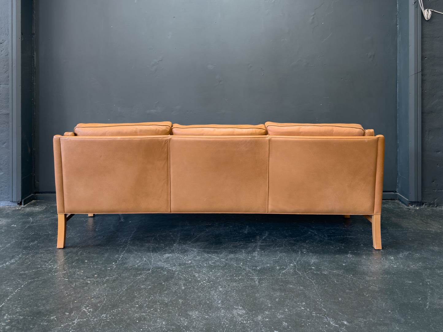 Tan Leather 3 Seater Sofa