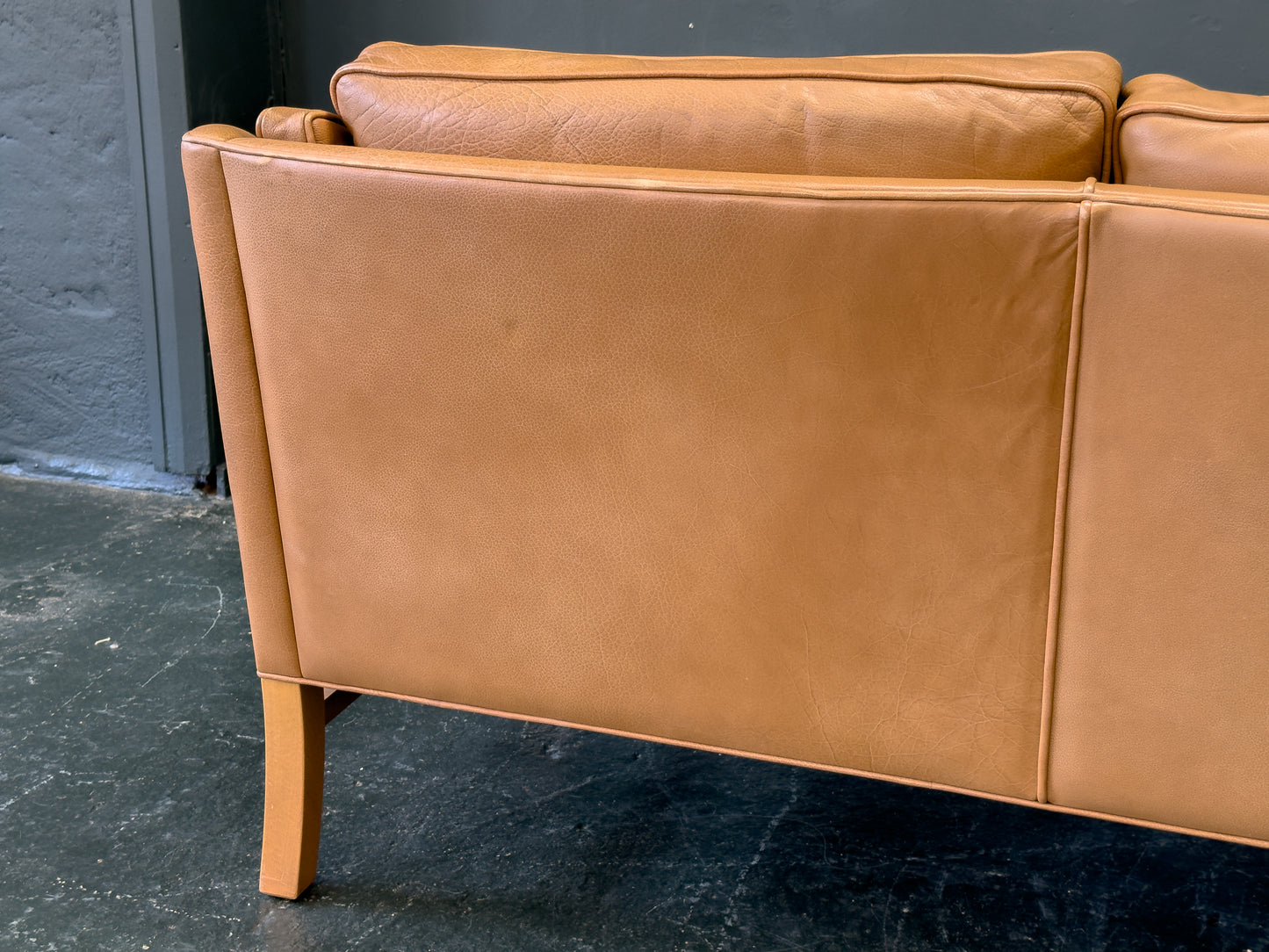 Tan Leather 3 Seater Sofa