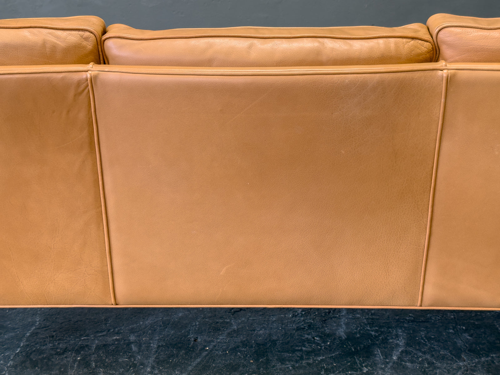 Tan Leather 3 Seater Sofa