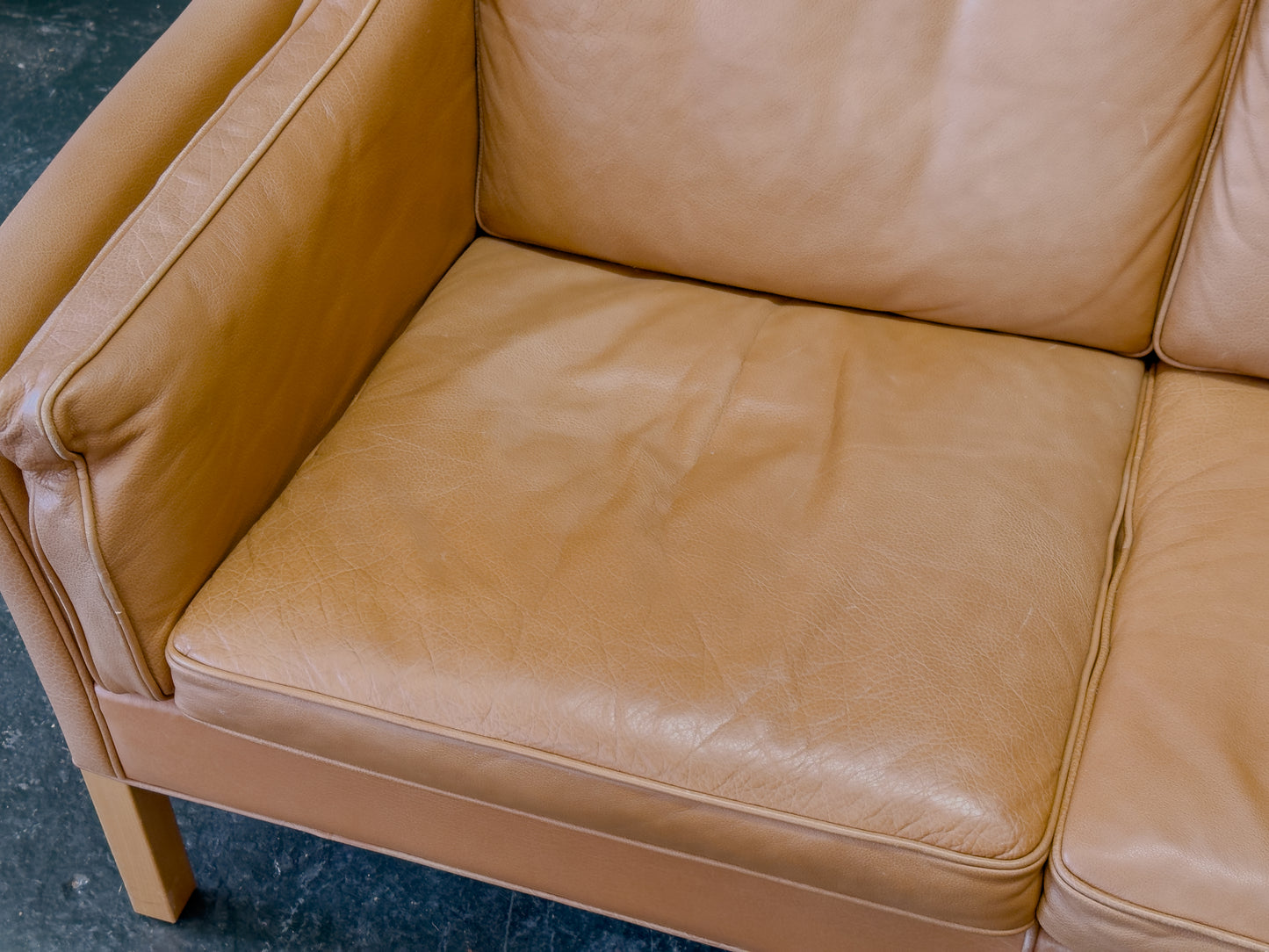 Tan Leather 2 Seater Sofa