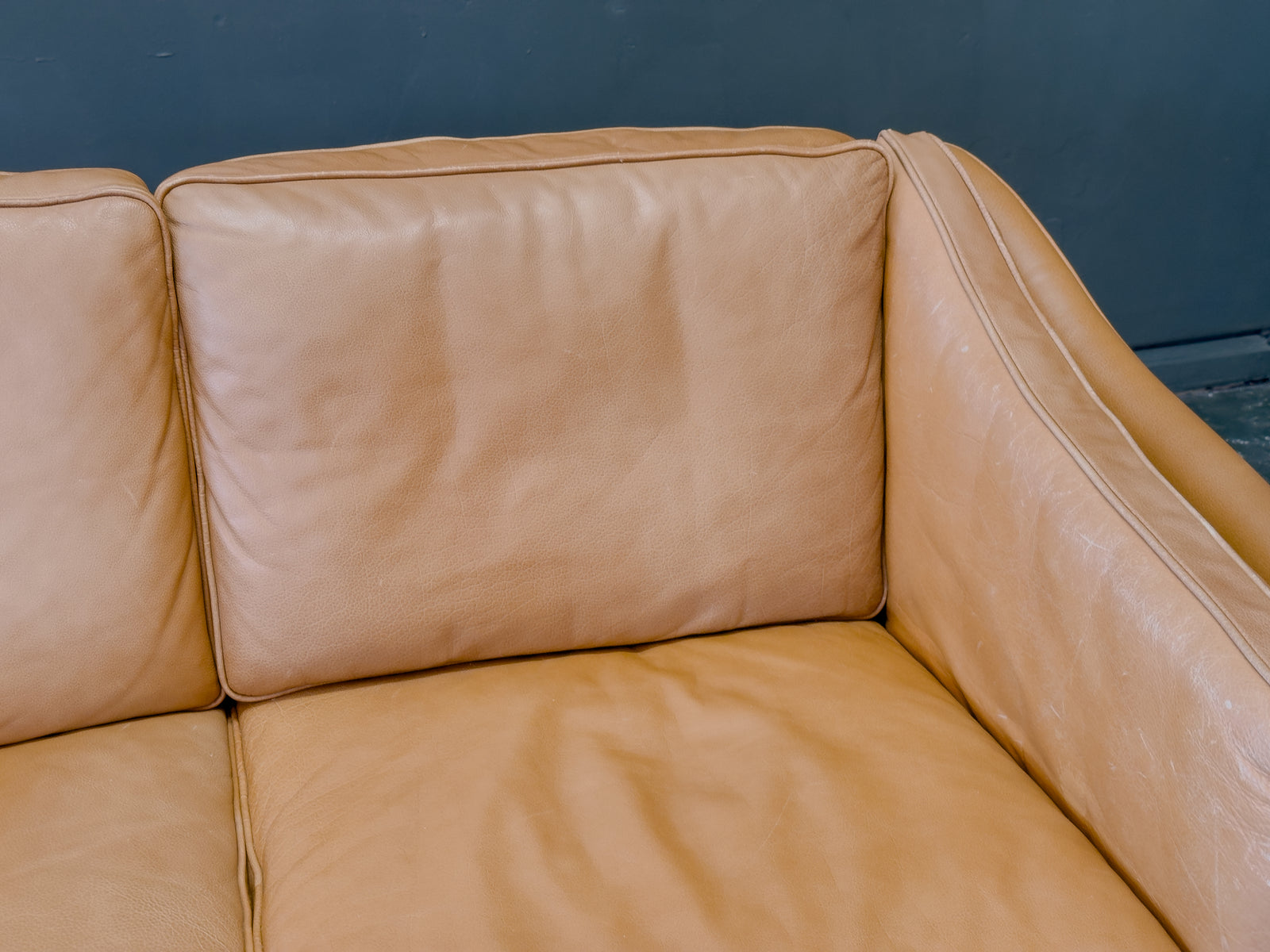 Tan Leather 2 Seater Sofa