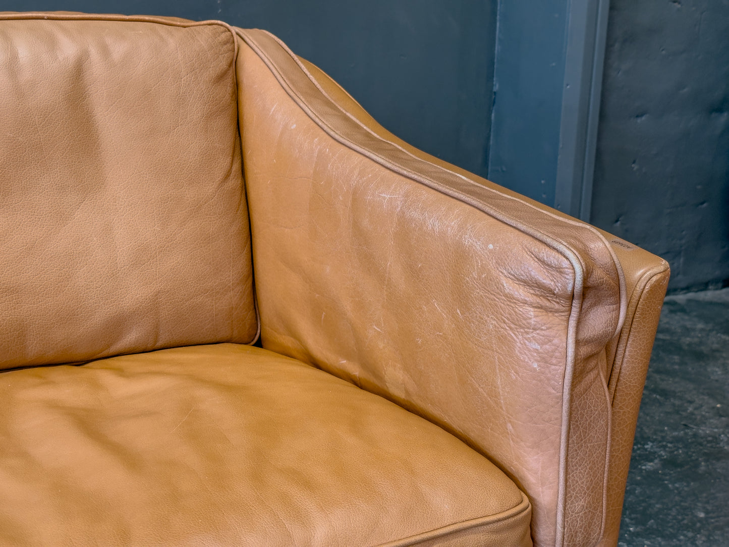 Tan Leather 2 Seater Sofa