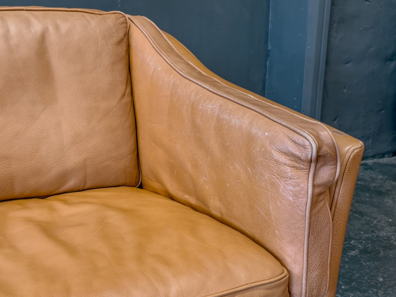 Tan Leather 2 Seater Sofa
