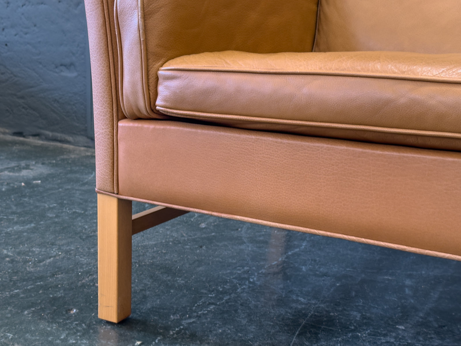 Tan Leather 2 Seater Sofa