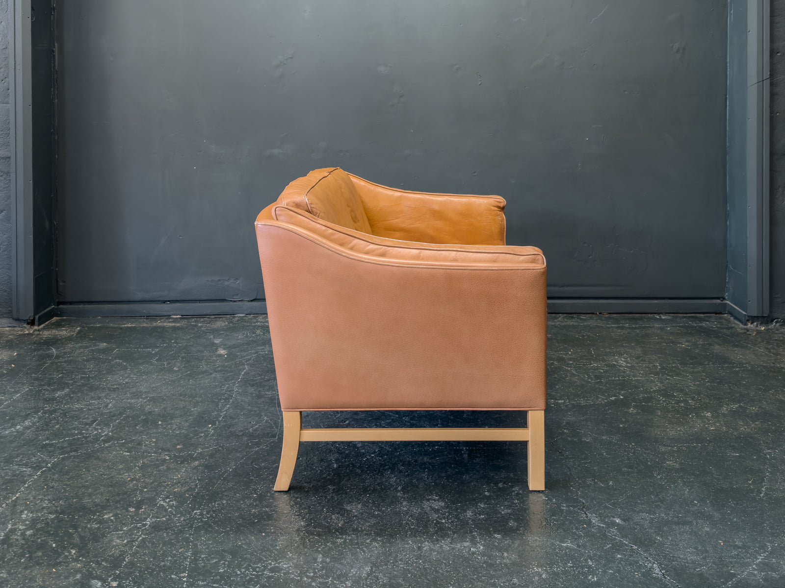 Tan Leather 2 Seater Sofa