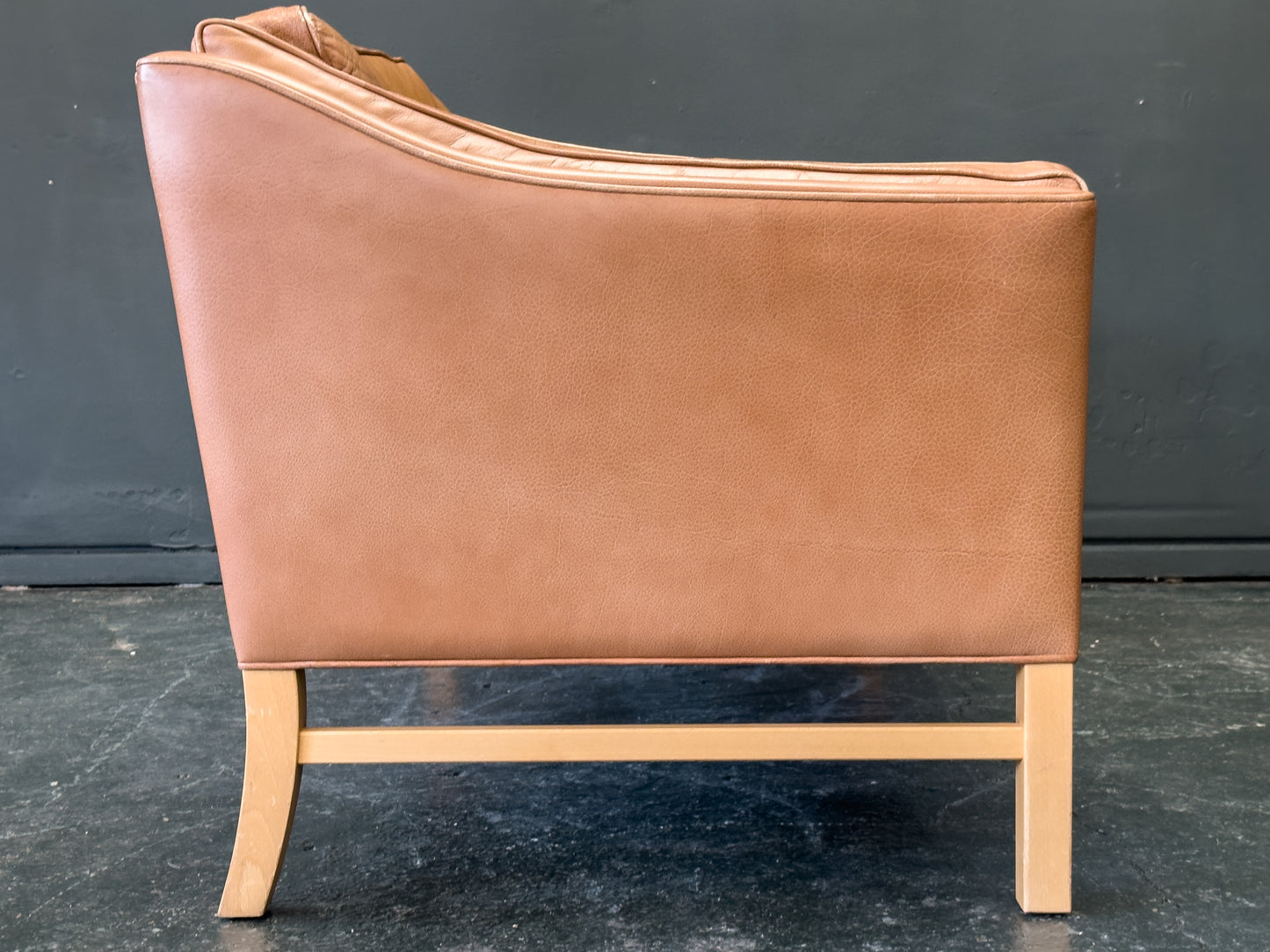 Tan Leather 2 Seater Sofa