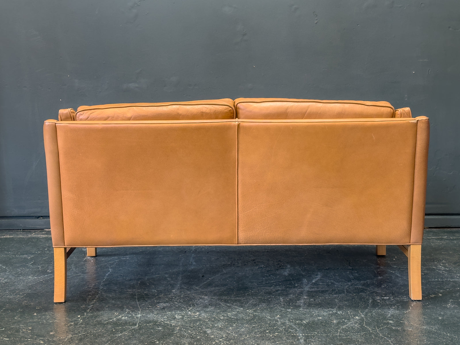 Tan Leather 2 Seater Sofa