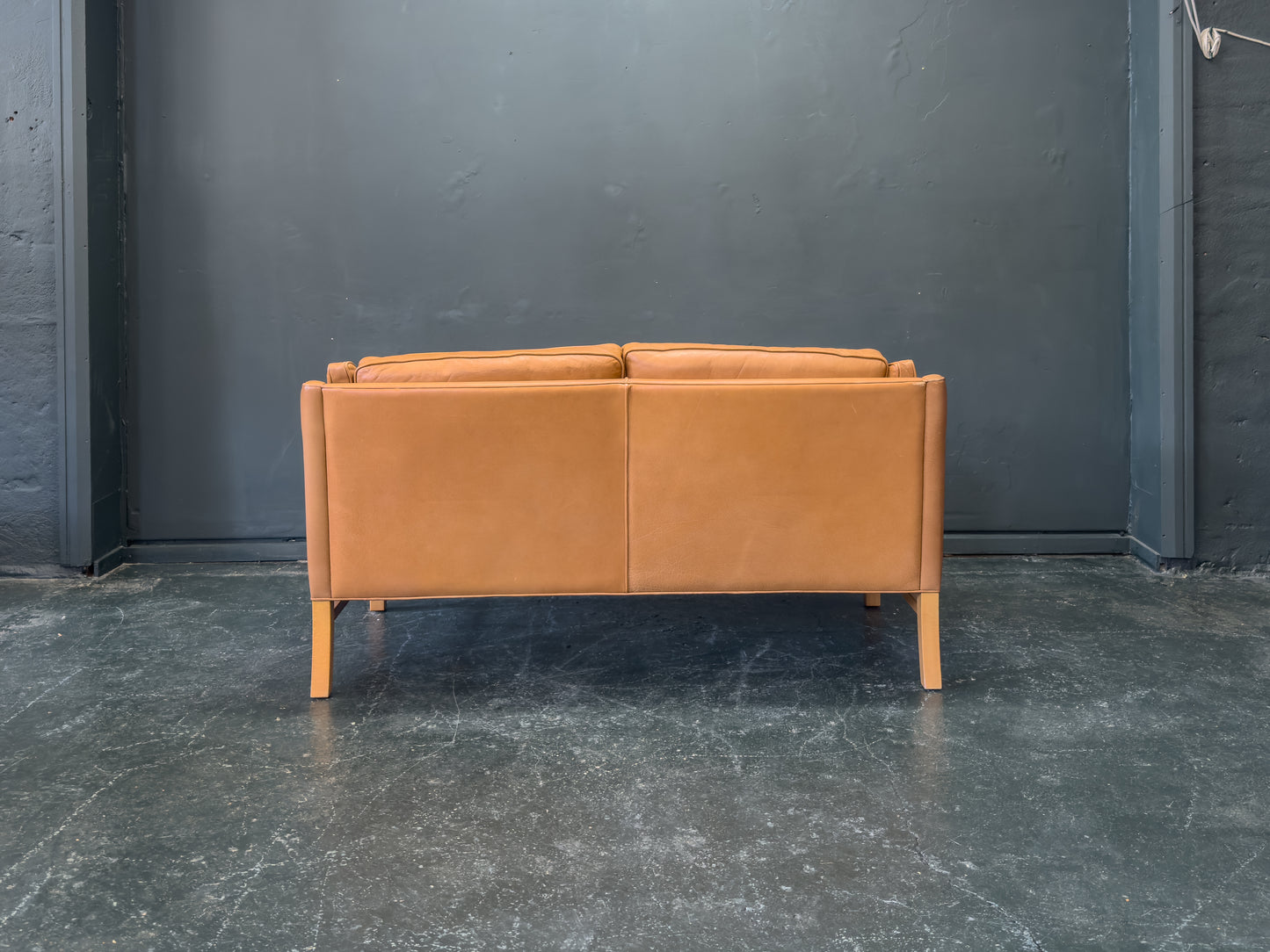 Tan Leather 2 Seater Sofa