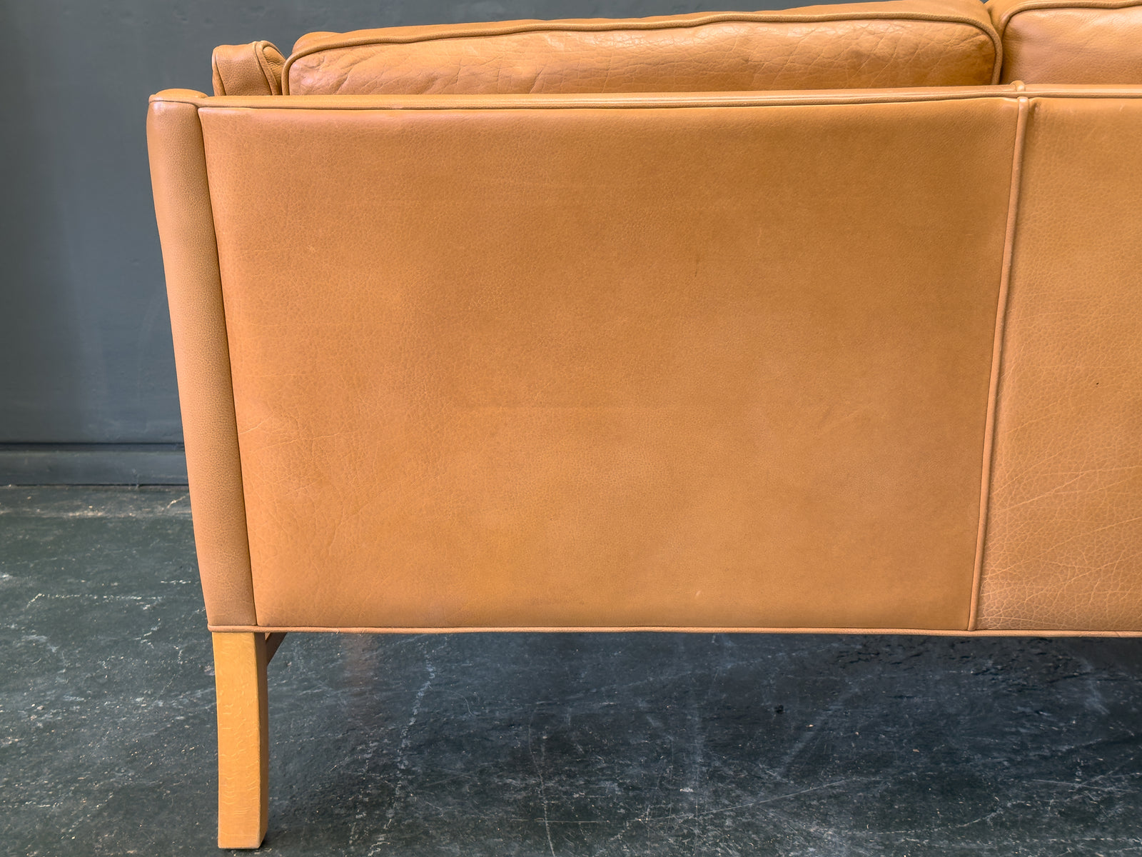 Tan Leather 2 Seater Sofa