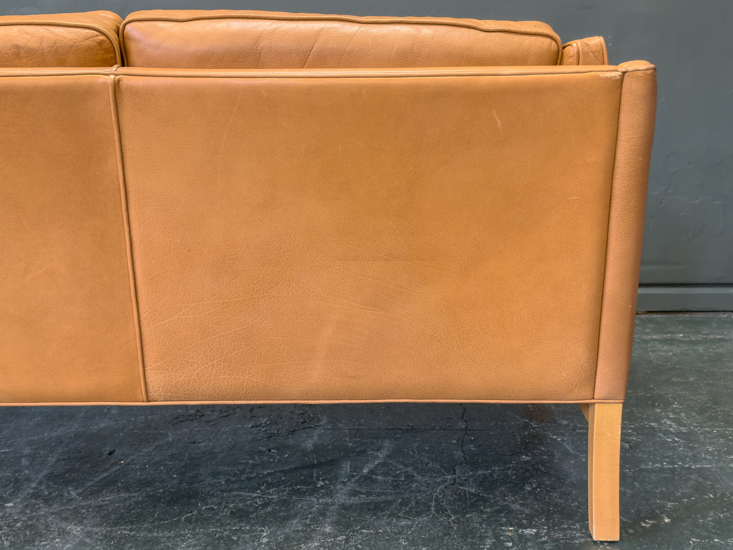 Tan Leather 2 Seater Sofa
