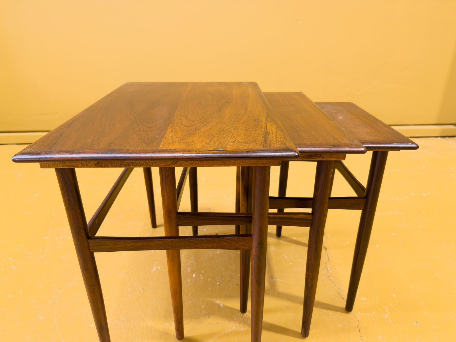 Rosewood Nest of Three Sidetables
