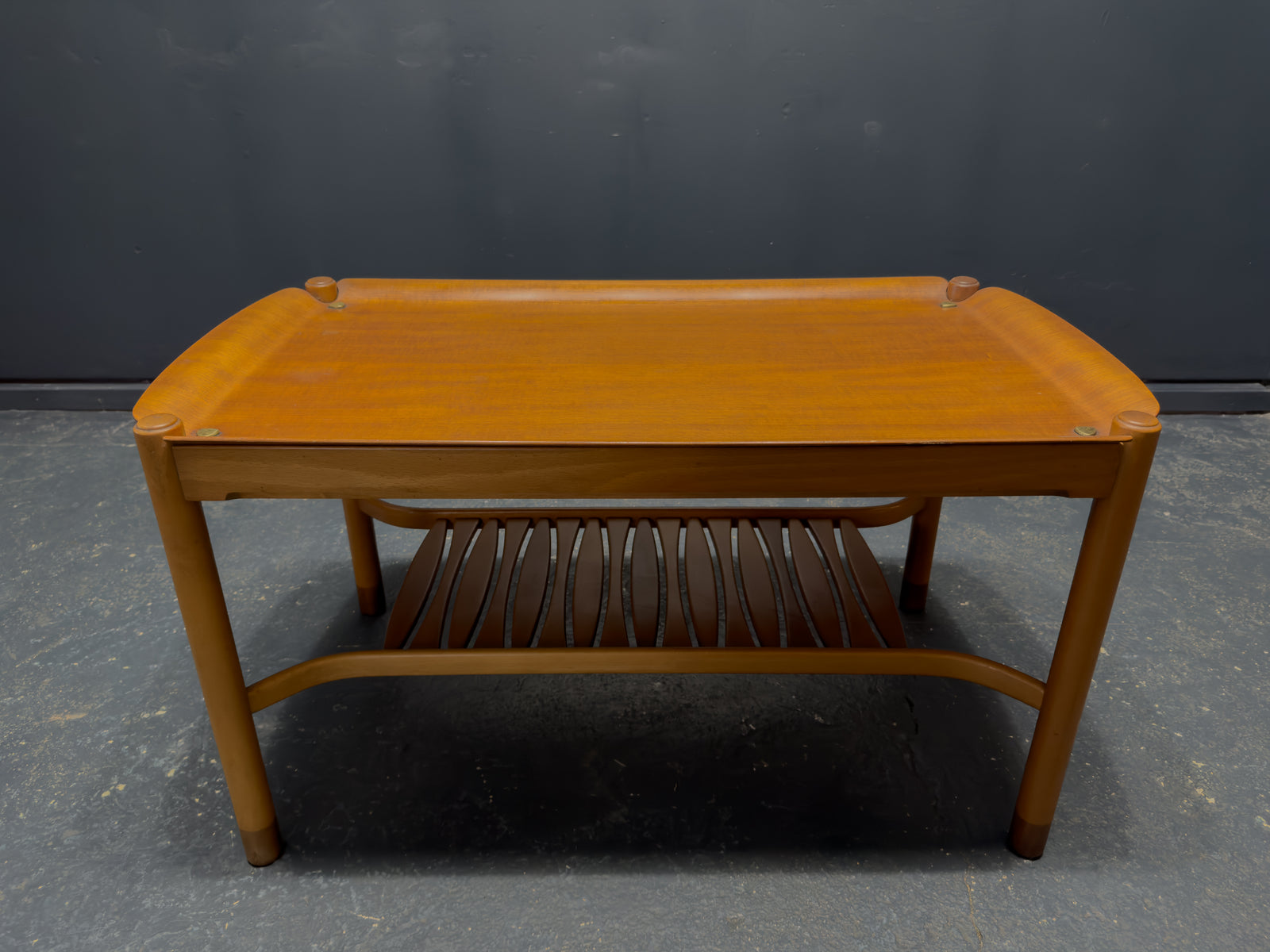 David Rosén for Nordiska Kompaniet Walnut and Brass Coffee Table