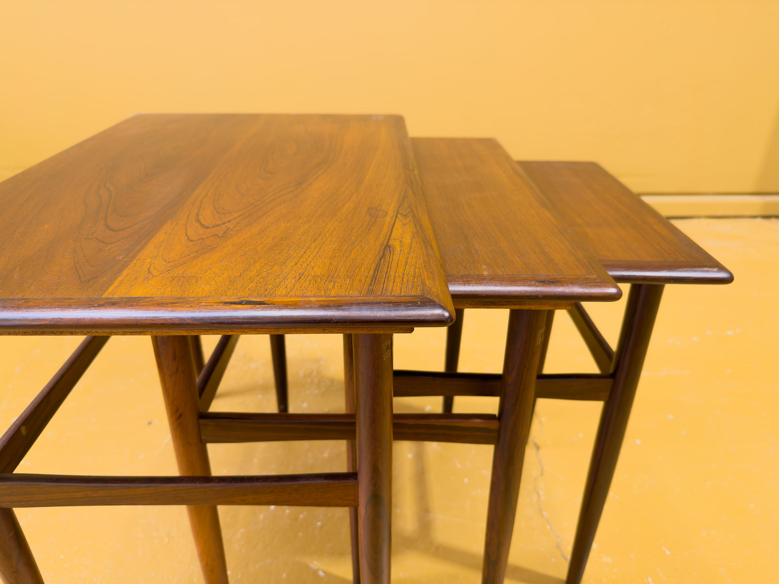 Rosewood Nest of Three Sidetables