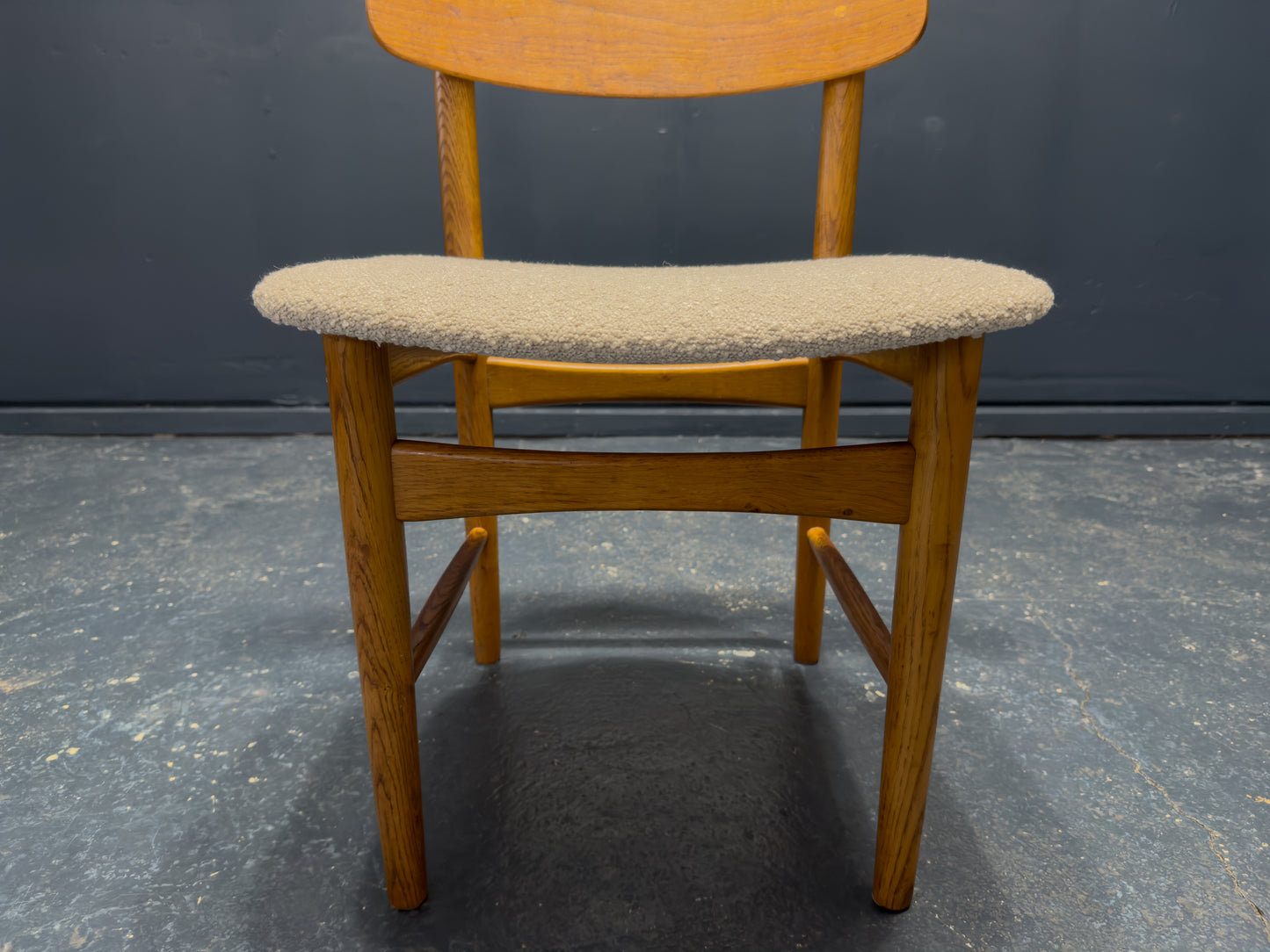 Borge Mogensen Oak and Boucle Model 122 Chair