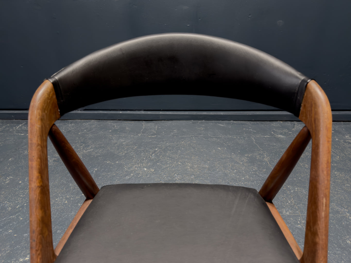 Kai Kristiansen Black Leather and Teak Model 31 Chair