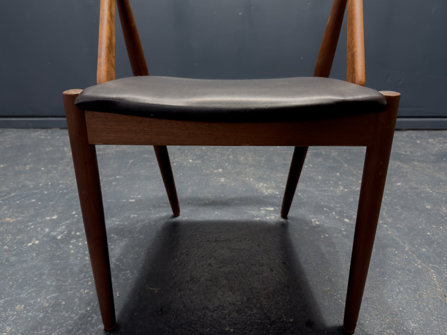 Kai Kristiansen Black Leather and Teak Model 31 Chair