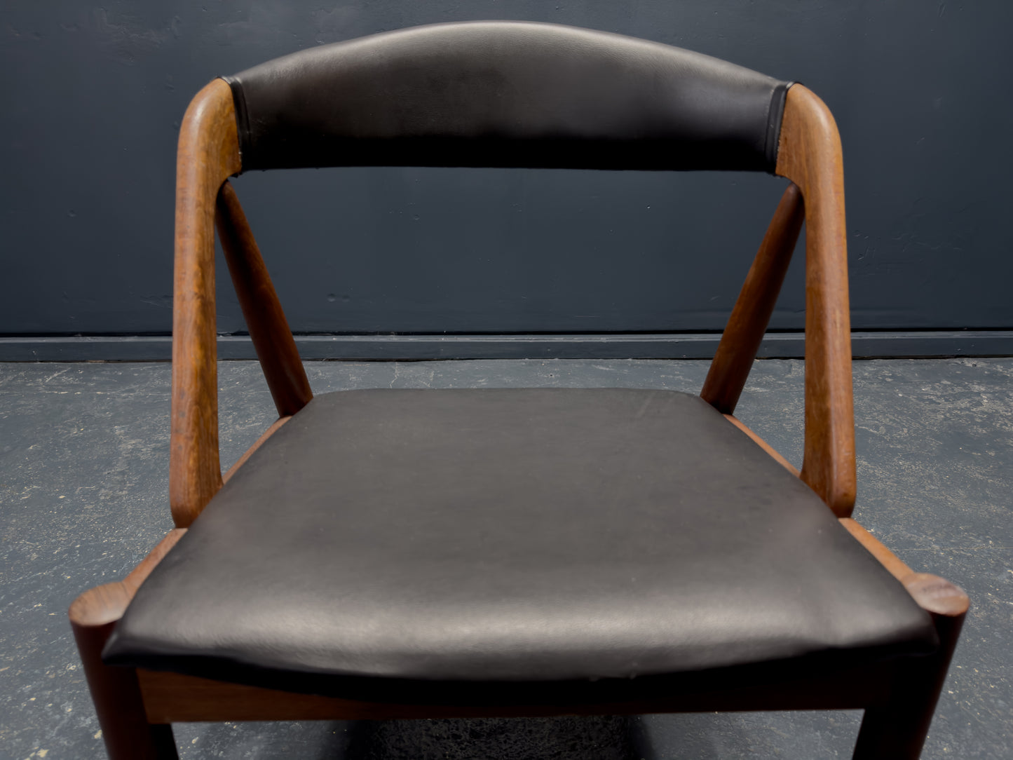 Kai Kristiansen Black Leather and Teak Model 31 Chair