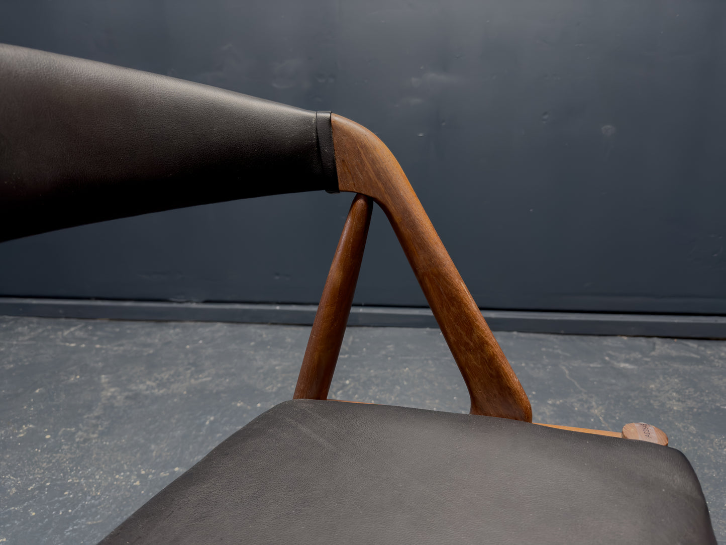 Kai Kristiansen Black Leather and Teak Model 31 Chair