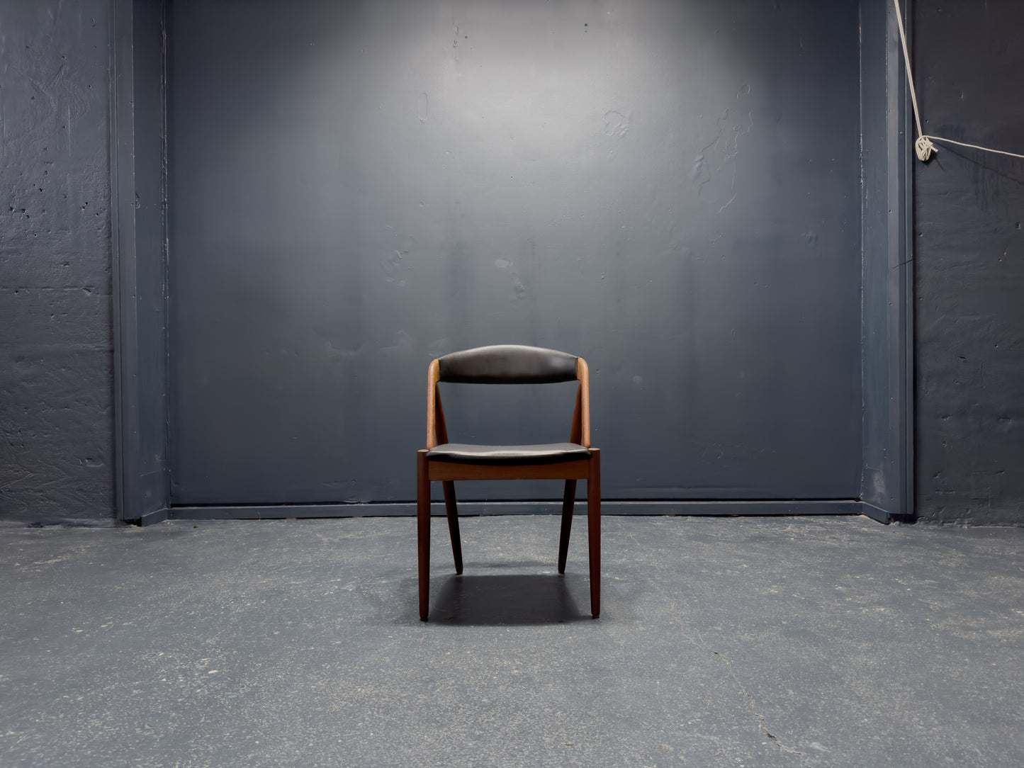 Kai Kristiansen Black Leather and Teak Model 31 Chair